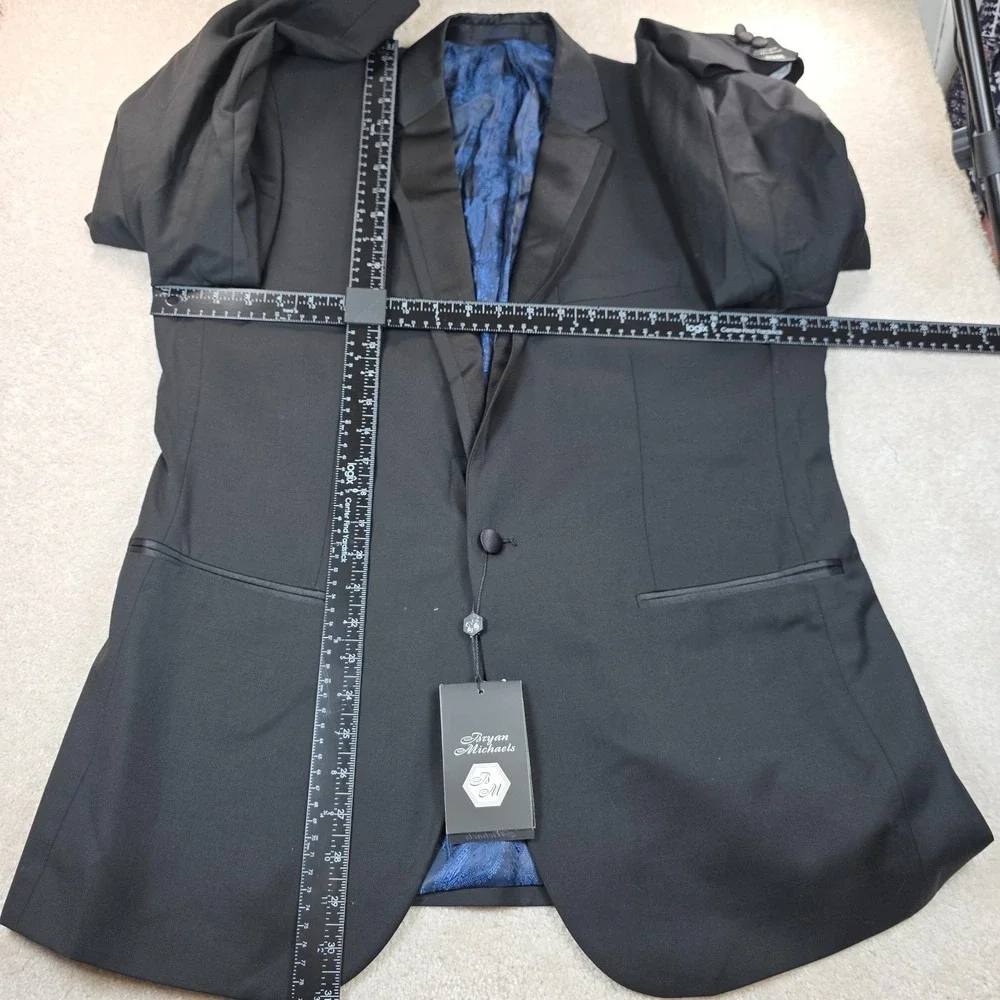 Bryan Michaels Tuxedo Blazer Mens 42R Black Paisley Lining Single Breasted NWT